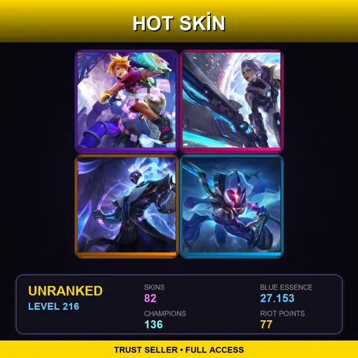 TR | Spirit Blossom Darius | Cosmic Blade Master Yi | Star Guardian Soraka | Arcade Ezreal | 82 Skin | 136 Champ | Lv216