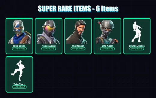 [PC] | Blue Squire | Rogue Agent | The Reaper | Elite Agent | Midas | 39 skin | 29 pickaxe | 37 emote | 28 glider | Lv563