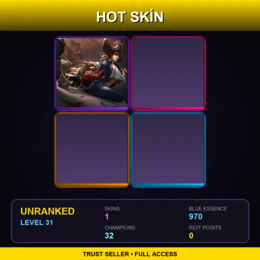 RU | Waterloo Miss Fortune | 1 Skin | 32 Champ | Lv31