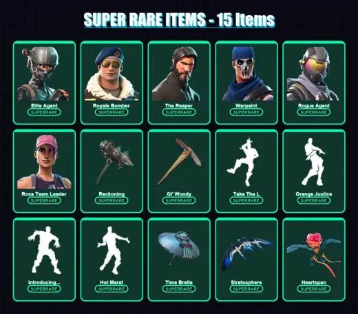 [PC/XBOX] | Elite Agent | Royale Bomber | The Reaper | Warpaint | Rogue Agent | 108 skin | 121 pickaxe | 135 emote | 118 glider | Lv1770