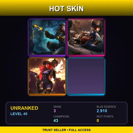 EUNE | Steel Legion Lux | Waterloo Miss Fortune | Crime City Miss Fortune | 3 Skin | 43 Champ | Lv40