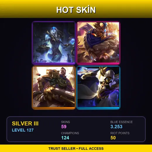 TR | Victorious Maokai | Victorious Graves | Cosmic Reaver Kassadin | Dark Star Malphite | 59 Skin | 124 Champ | Silver III | Lv127