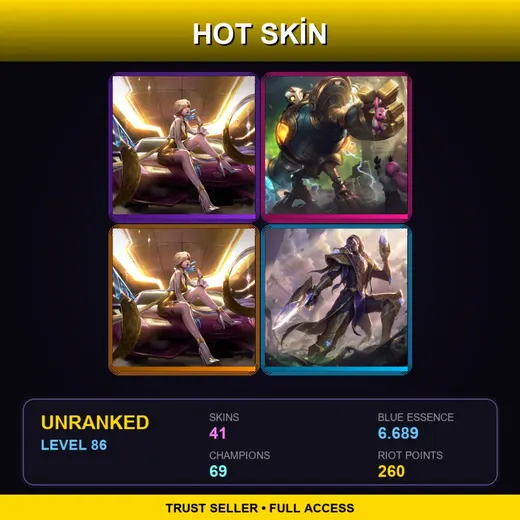 LAS | Prestige K/DA Evelynn (2022) | Victorious Blitzcrank | Prestige K/DA Evelynn | Victorious Lucian | 41 Skin | 69 Champ | Lv86