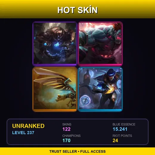 LAS | Hextech Galio | Hextech Sion | Hextech Anivia | Spirit Blossom Soraka | 122 Skin | 170 Champ | Lv237