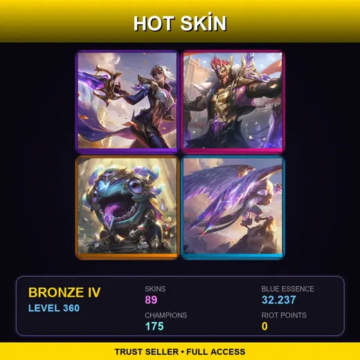 LAN | Victorious Fiora | Victorious Draven | Victorious Kog'Maw | Victorious Anivia | 89 Skin | 175 Champ | Bronze IV | Lv360 — Monster Tamer Veigar