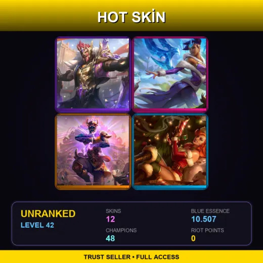 EUW | Victorious Draven | Winter Wonder Karma | Three Honors Malzahar | Candy Cane Miss Fortune | 12 Skin | 48 Champ | Lv42