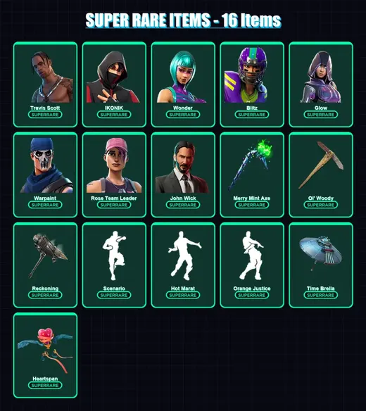 [PC/PSN] | Travis Scott | IKONIK | Wonder | Blitz | Glow | 171 skin | 170 pickaxe | 183 emote | 152 glider | Lv3348 — Game account