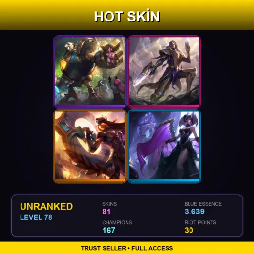 EUW | Victorious Blitzcrank | Victorious Lucian | Victorious Sivir | Victorious Morgana | 81 Skin | 167 Champ | Lv78