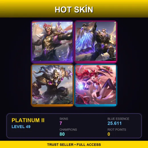 EUNE | Victorious Draven | Victorious Braum | Victorious Rengar | Star Guardian Jinx | 7 Skin | 80 Champ | Platinum II | Lv49