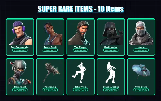[PC/XBOX/PSN] | Sub Commander | Travis Scott | The Reaper | Darth Vader | Havoc | 97 skin | 130 pickaxe | 109 emote | 121 glider | Lv1857