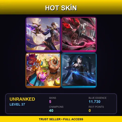 EUW | Victorious Fiora | Inkshadow Kai'Sa | Pool Party Braum | Worlds 2017 Ashe | 5 Skin | 40 Champ | Lv37