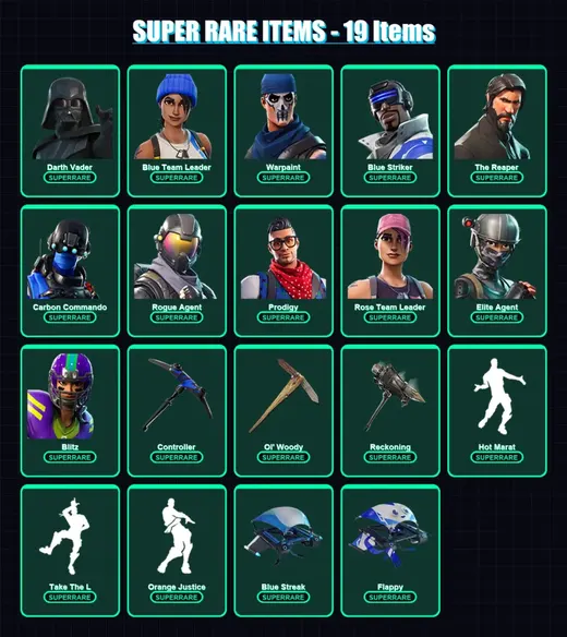 [PC/XBOX] | Darth Vader | Blue Team Leader | Warpaint | Blue Striker | The Reaper | 209 skin | 157 pickaxe | 145 emote | 164 glider | Lv2638 — Game account