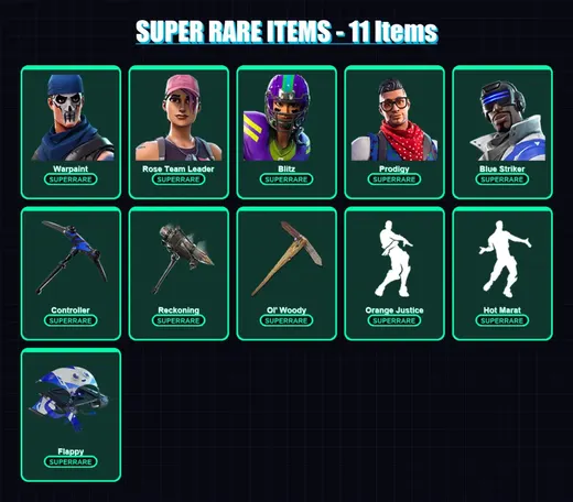 [PC/XBOX/PSN] | Warpaint | Rose Team Leader | Blitz | Prodigy | Blue Striker | 49 skin | 30 pickaxe | 40 emote | 39 glider | Lv398