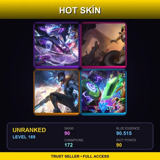 VN | Prestige Space Groove Nami | Mythic Cassiopeia | Battle Academia Wukong | Dark Star Mordekaiser | 90 Skin | 172 Champ | Lv169