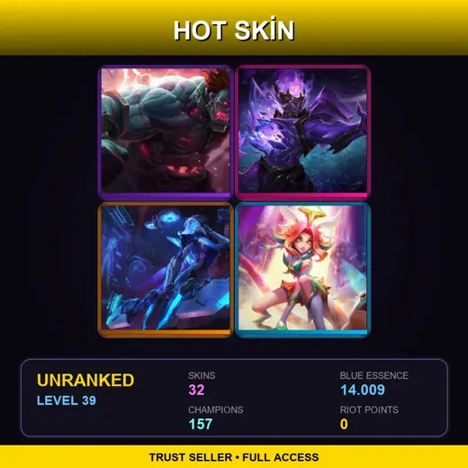 TW | Hextech Sion | PROJECT: Ashe | Dark Star Jarvan IV | Star Guardian Neeko | 32 Skin | 157 Champ | Lv39