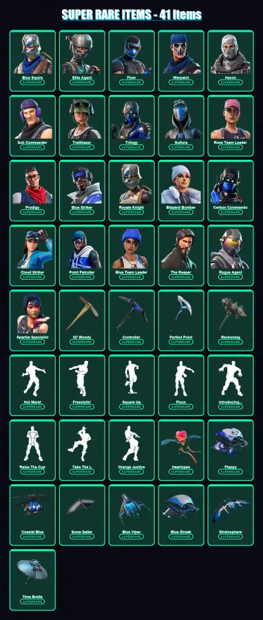 [PS4/PS5/PC] | Blue Squire | Elite Agent | Fixer | Warpaint | Havoc | 221 skin | 230 pickaxe | 178 emote | 195 glider | Lv3316