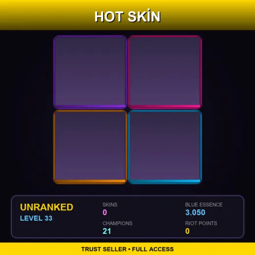EUW | Lv33 | Unranked | 0 Skin | 21 Champ
