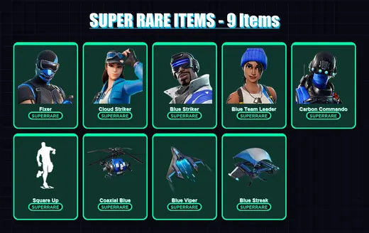 [PS4/PS5/XBOX/PC] | Fixer | Cloud Striker | Blue Striker | Blue Team Leader | Carbon Commando | 5 skin | 6 pickaxe | 3 emote | 7 glider | Lv91