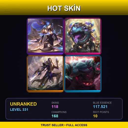 LAN | Victorious Sona | Victorious Kog'Maw | Victorious Lucian | Hextech Sion | 118 Skin | 168 Champ | Lv331