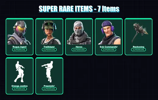 [PC] | Rogue Agent | Trailblazer | Havoc | Sub Commander | Omega | 24 skin | 14 pickaxe | 18 emote | 14 glider | Lv192