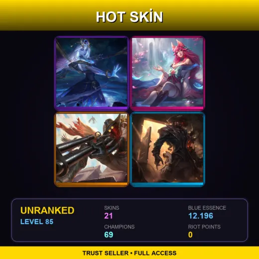 EUNE | Cosmic Lux | Spirit Blossom Ahri | High Noon Jhin | High Noon Lucian | 21 Skin | 69 Champ | Lv85