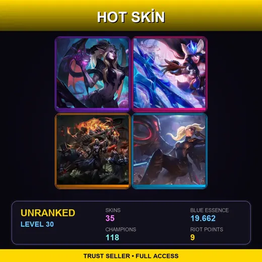 EUW | Dragon Sorceress Zyra | Snowstorm Sivir | Pentakill Mordekaiser | Riot Kayle | 35 Skin | 118 Champ | Lv30 — Northern Front Swain