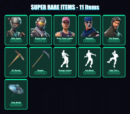 [PC/XBOX/PSN] | Elite Agent | Rogue Agent | Rose Team Leader | Warpaint | The Reaper | 109 skin | 113 pickaxe | 103 emote | 85 glider | Lv1611