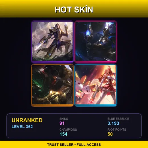 LAN | Victorious Lucian | Cosmic Defender Xin Zhao | Star Guardian Miss Fortune | Spirit Blossom Teemo | 91 Skin | 154 Champ | Lv362