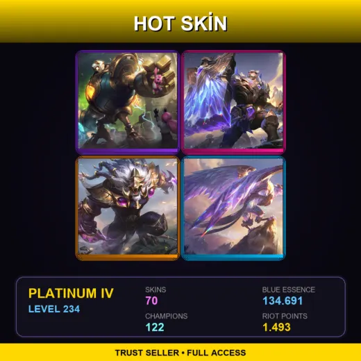 BR | Victorious Blitzcrank | Victorious Braum | Victorious Rengar | Victorious Anivia | 70 Skin | 122 Champ | Platinum IV | Lv234