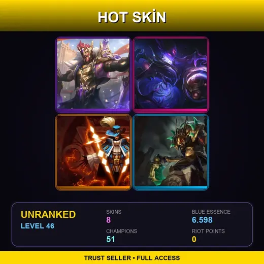 LAN | Victorious Draven | Dark Star Orianna | Musketeer Twisted Fate | Guardian of the Sands Kha'Zix | 8 Skin | 51 Champ | Lv46 — LoL account