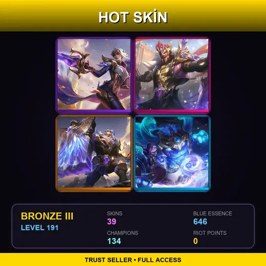 ME | Victorious Fiora | Victorious Draven | Victorious Braum | Cosmic Paladins Nunu & Willump | 39 Skin | 134 Champ | Bronze III | Lv191 — Bronze League of Legends