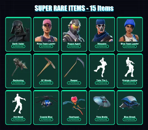 [PC] | Darth Vader | Rose Team Leader | Rogue Agent | Warpaint | Blue Team Leader | 69 skin | 101 pickaxe | 109 emote | 98 glider | Lv1231