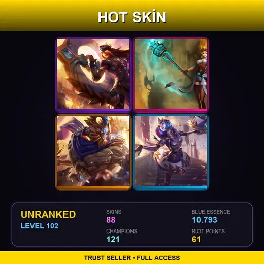 EUNE | Victorious Sivir | Hextech Janna | Victorious Maokai | Victorious Orianna | 88 Skin | 121 Champ | Lv102