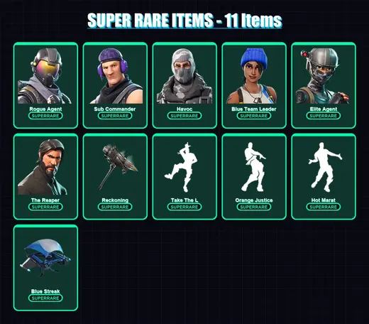 [PS4/PS5/XBOX/PC] | Rogue Agent | Sub Commander | Havoc | Blue Team Leader | Elite Agent | 98 skin | 69 pickaxe | 83 emote | 80 glider | Lv852