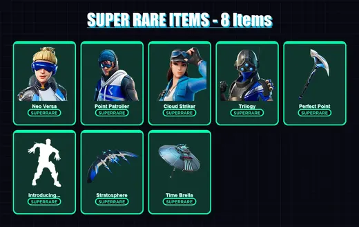 [PS4/PS5/PC] | Neo Versa | Point Patroller | Cloud Striker | Trilogy | Fade | 30 skin | 109 pickaxe | 68 emote | 98 glider | Lv1598