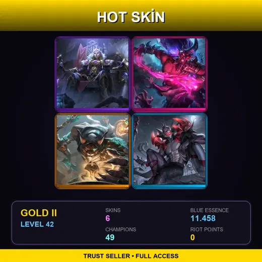 EUW | Victorious Sejuani | Dark Crystal Ryze | Guardian of the Sands Rengar | Fright Night Pyke | 6 Skin | 49 Champ | Gold II | Lv42
