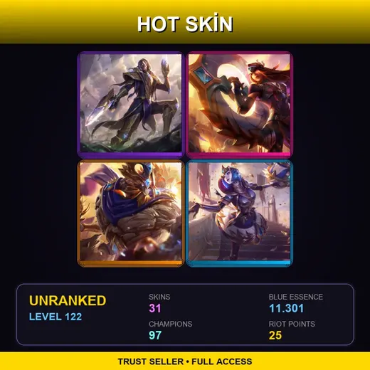 TR | Victorious Lucian | Victorious Sivir | Victorious Maokai | Victorious Orianna | 31 Skin | 97 Champ | Lv122