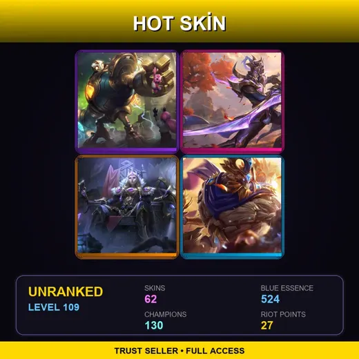 SG | Victorious Blitzcrank | Victorious Master Yi | Victorious Sejuani | Victorious Maokai | 62 Skin | 130 Champ | Lv109