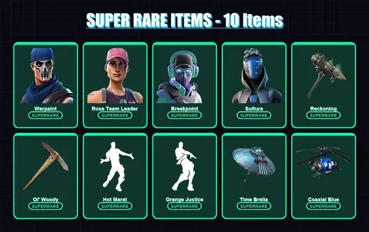 [SWITCH/PC] | Warpaint | Rose Team Leader | Breakpoint | Sultura | Spire Assassin | 132 skin | 138 pickaxe | 123 emote | 128 glider | Lv1983