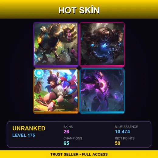 EUW | Victorious Blitzcrank | Hextech Galio | Arcade Ahri | Dark Star Xerath | 26 Skin | 65 Champ | Lv175