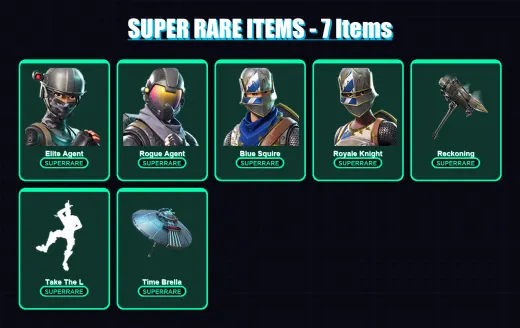 [PC/PSN] | Elite Agent | Rogue Agent | Blue Squire | Royale Knight | Drift | 88 skin | 101 pickaxe | 99 emote | 107 glider | Lv1669