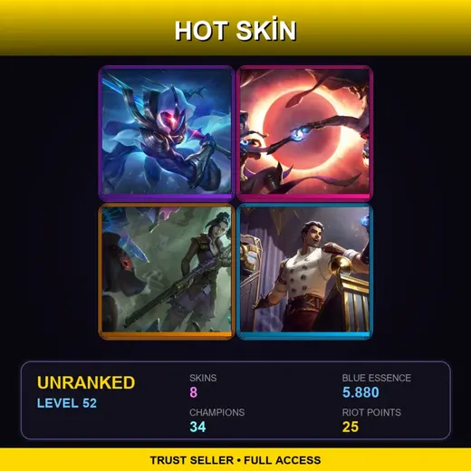 EUW | Cosmic Blade Master Yi | Cosmic Dusk Xayah | Arcane Enforcer Caitlyn | Arcane Inventor Jayce | 8 Skin | 34 Champ | Lv52