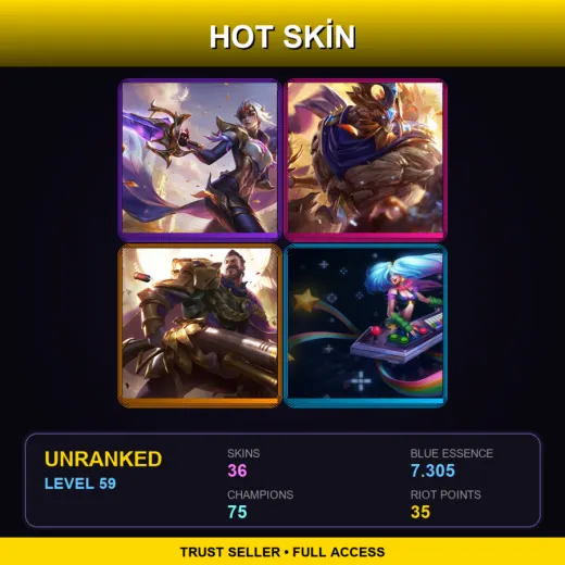 TR | Victorious Fiora | Victorious Maokai | Victorious Graves | Arcade Sona | 36 Skin | 75 Champ | Lv59