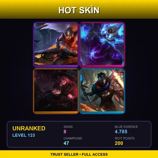 LAN | PROJECT: Yasuo | Spirit Fire Brand | Bewitching Morgana | Machine Herald Viktor | 8 Skin | 47 Champ | Lv123 — Project Yasuo