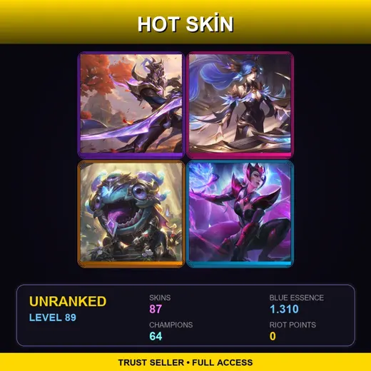 EUW | Victorious Master Yi | Victorious Sona | Victorious Kog'Maw | Challenger Ahri | 87 Skin | 64 Champ | Lv89