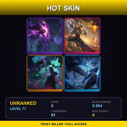 BR | Dark Star Xerath | Dragonmancer Rakan | Program Soraka | Ice Drake Shyvana | 9 Skin | 51 Champ | Lv71