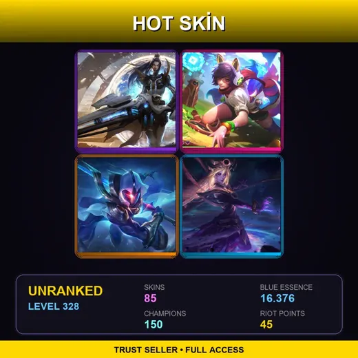 LAS | High Noon Mordekaiser | Cosmic Blade Master Yi | Spirit Blossom Teemo | PROJECT: Ashe | 85 Skin | 150 Champ | Lv328