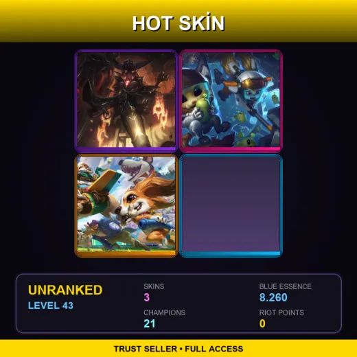 RU | High Noon Senna | Astronaut Poppy | Fuzz Fizz | 3 Skin | 21 Champ | Lv43
