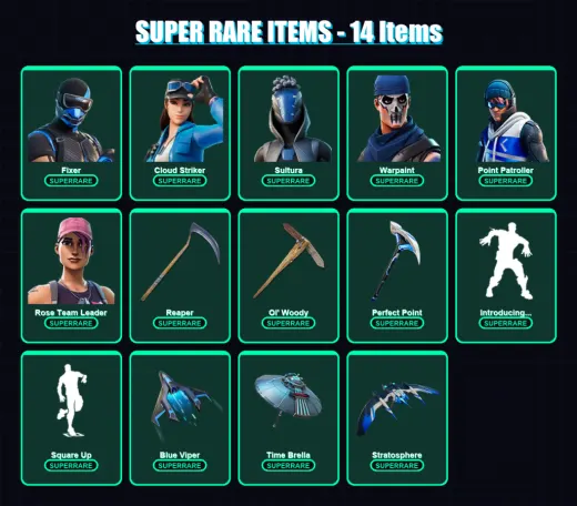 [PC/XBOX/PSN] | Fixer | Cloud Striker | Sultura | Warpaint | Point Patroller | 178 skin | 184 pickaxe | 170 emote | 159 glider | Lv2634