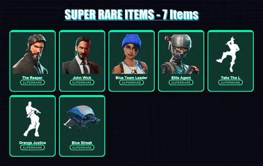 [PS4/PS5/XBOX/PC] | The Reaper | John Wick | Blue Team Leader | Elite Agent | Rox | 28 skin | 23 pickaxe | 26 emote | 26 glider | Lv432